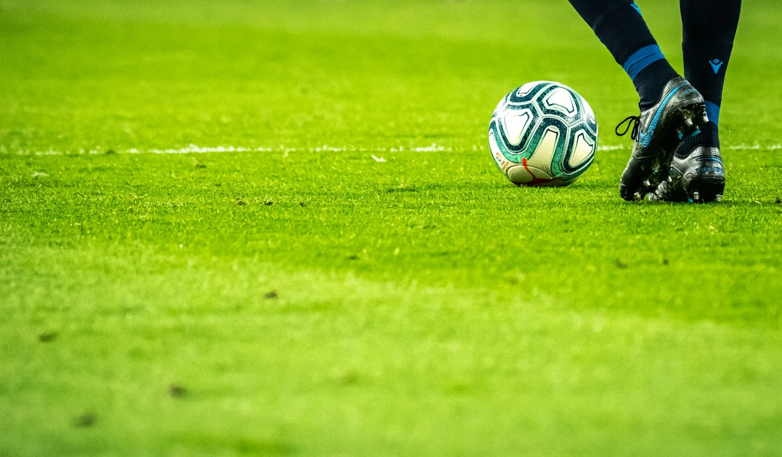 Football training on a sports pitch