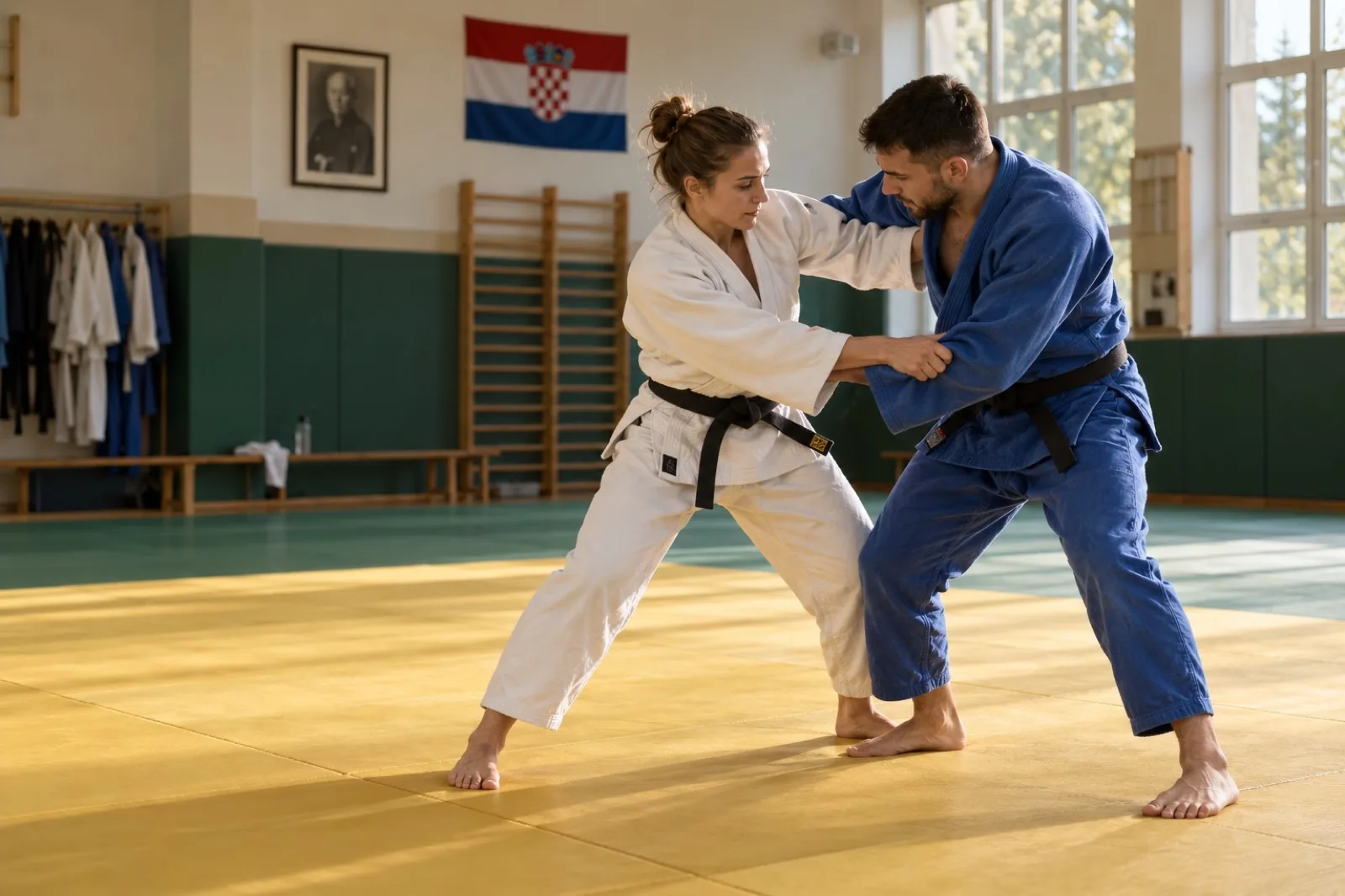 Judo training on the tatami